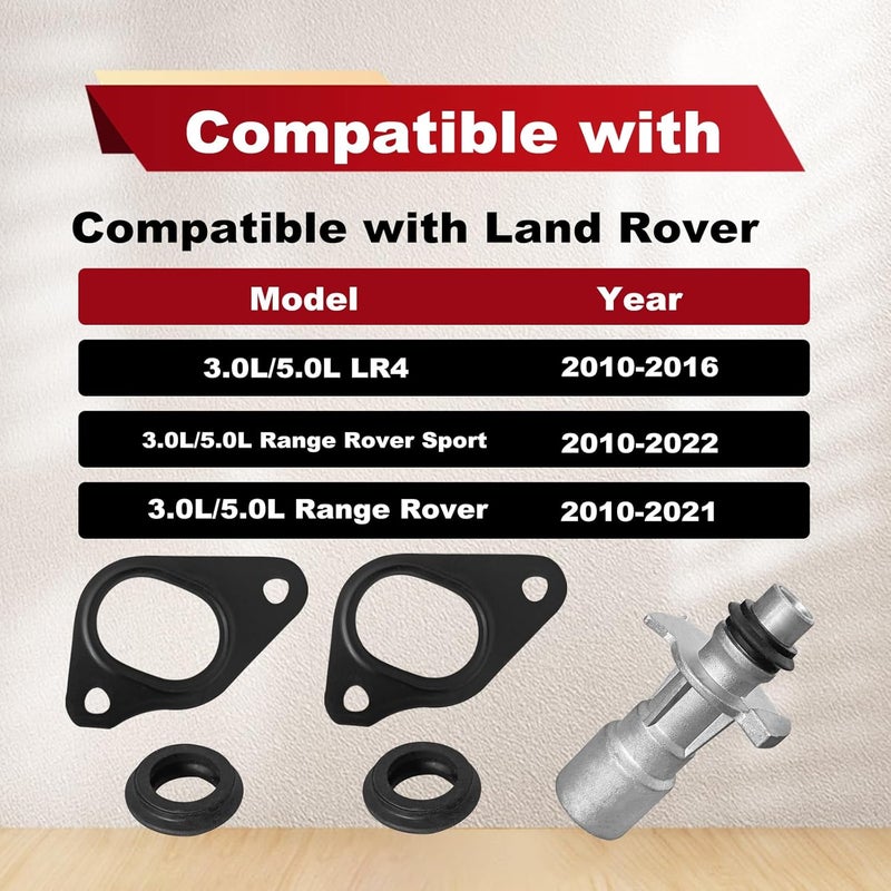 Pleoos R028136 Aluminum Oil Cooler Adapter Kit with Dual Water Pump Gaskets Compatible with 2010-2016 Land Rover LR4, 2010-2021 Land Rover Range Rover Replace#: LR049370 LR030593 - Image 4